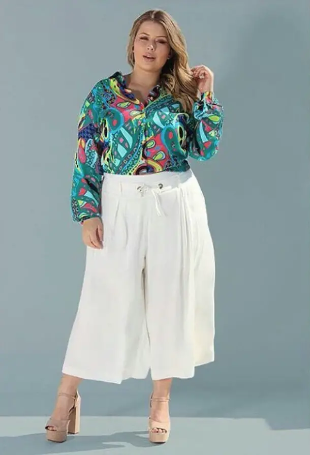 calça pantacourt plus size como usar moda cultura mix