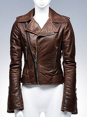 jaqueta de couro feminina marrom escuro