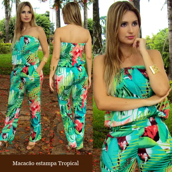 modelo de roupa tropical