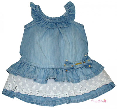 vestido jeans para bebê